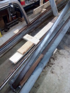 All 20' steel rests on the building jig base